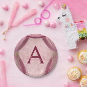 赤面ピンク、金ゴールド、ブルゴーニュ女子誕生日 ペーパープレート (パーティー)