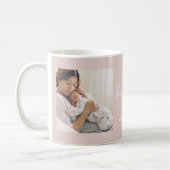 赤面ピンク | 2つのフォトスクリプト最初の母の日 コーヒーマグカップ (左)