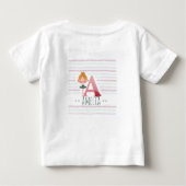 赤面ピンク"A"モノグラムバレリーナ ベビーTシャツ (裏面)