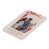 赤面ピンク | Boho Save the Date Pampas Grass Photo マグネット (左側)