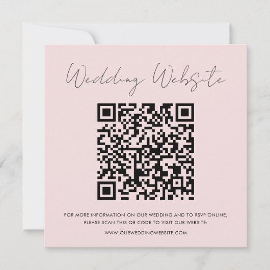 赤面ピンク | RSVP |の結婚Webサイト ノートカード (正面)