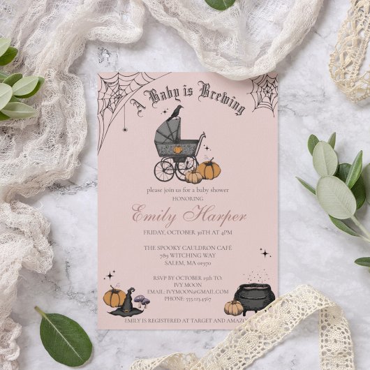 赤面ピンクAベビーは赤ちゃんシャワーを醸造している 招待状