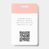 赤面ピンクID |写真モダン名ロスタイリッシュゴQR バッジ (裏面)