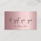 赤面ピンクqrコードギフト証明書 名刺 (正面)