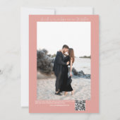 赤面ピンクQR結婚式招待状 招待状 (裏面)