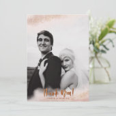 赤面ピングラデーションク金ゴールド結婚ズ サンキューカード (スタンド正面)