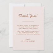 赤面ピングラデーションク金ゴールド結婚ズ サンキューカード (裏面)