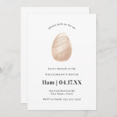 赤面ピンシンプルクミニマル水色復活祭卵  招待状 (正面/裏面)