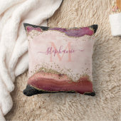 赤面ピンパーソナライズされたク金ゴールドグリッターアゲガーリーート クッション (ブランケット)