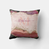 赤面ピンパーソナライズされたク金ゴールドグリッターアゲガーリーート クッション (裏面)