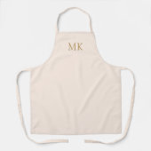 赤面ピンパーソナライズされたク金ゴールドモノグラムイニシャル エプロン (正面)