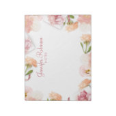 赤面ピンフェミニンクフローラブーケフレーム ノートパッド (回転)