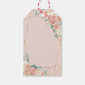 赤面ピーチアイボリーフローラ金ゴールドお願い ギフトタグ (裏面)