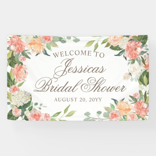 赤面ピーチウォーター色フローラシャワーウェルカム 横断幕 (横)
