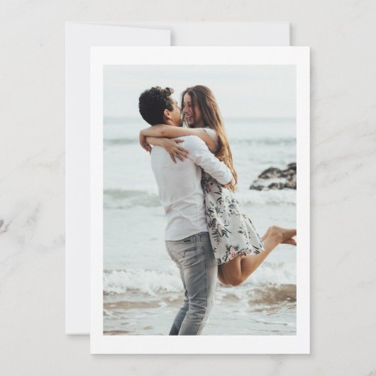 赤面ピーチグレイフローラ結婚写真 招待状 (裏面)