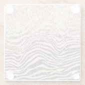 赤面ピーチチョコレートブラウンゼブラプリントグリッター    ガラスコースター (裏面)