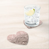 赤面ピーチチョコレートブラウンゼブラプリントグリッター ペーパーコースター (インサイチュ)