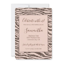 赤面ピーチチョコレートブラウンゼブラプリントグリッター