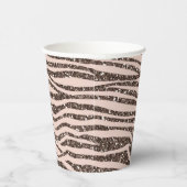 赤面ピーチチョコレートブラウンゼブラプリントグリッター 紙コップ (右)