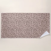 赤面ピーチチョコレートブラウンヒョウグリッター ビーチタオル (正面)