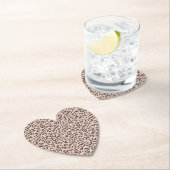 赤面ピーチチョコレートブラウンヒョウグリッター ペーパーコースター (インサイチュ)