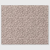 赤面ピーチチョコレートブラウンヒョウグリッター ラッピングペーパー (フラット)