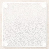 赤面ピーチチョコレートブラウンレオパードグリッター    ガラスコースター (裏面)