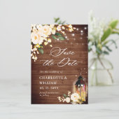 赤面ピーチバラランタン素朴ウッド結婚ズ セーブザデート (スタンド正面)