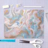 赤面ピーチピンクブルーホワイト金ゴールドマーブルパターン 薄葉紙 (クラフト)