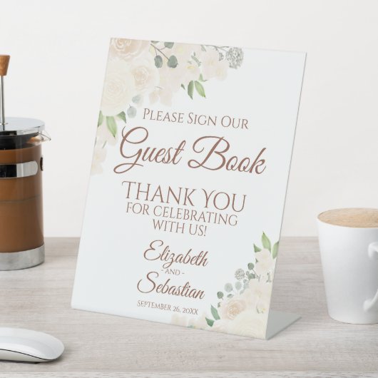 赤面ピーチフローラお申し込みOur Guest Book 台座サイン (インサイチュ)