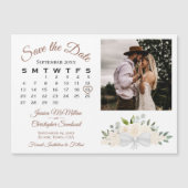 赤面ピーチフローラカレンダー&写真保存日時 マグネット招待状 (正面)