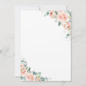 赤面ピーチフローラグリーンバプテスマジオメトリ 招待状 (裏面)