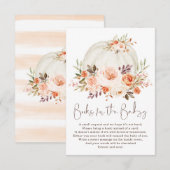 赤面ピーチフローラ秋パンプキンブックスベビー エンクロージャーカード (正面/裏面)