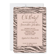 赤面ピーチブラウンゼブラグリッターベビーシャワー