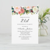 赤面ピーチボタニカルフローラ21st誕生日 招待状 (スタンド正面)