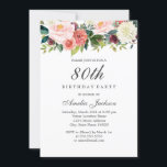 赤面ピーチボタニカルフローラ80th誕生日 招待状<br><div class="desc">リトルかわいらしベイリー店でフローラ誕生日招待状をもっと！</div>