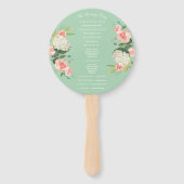 赤面ピーチミントウォーター色フローラウェルカム結婚ズ ハンドファン (裏面)