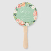 赤面ピーチミントウォーター色フローラウェルカム結婚ズ ハンドファン (正面)