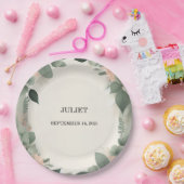 赤面ピーチミントモスセージグリーンブライダルシャワー ペーパープレート (パーティー)