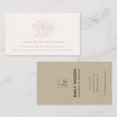 赤面ピーチロータスフローラロゴショッピングありがとう 名刺 (正面/裏面)