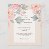 赤面ピーチ牡丹薄紫結婚式の招待予算 (正面)