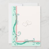 赤面ピーチ&ミント結婚式招待状 招待状 (裏面)