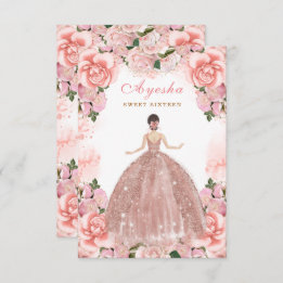 赤面ピーチSweet sixteen誕生日招待カード 招待状