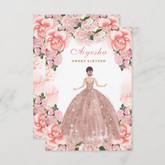 赤面ピーチSweet sixteen誕生日招待カード 招待状