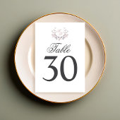 赤面ピ結婚ンクのテーブル番号モノグラムモチーフ テーブルナンバー