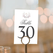 赤面ピ結婚ンクのテーブル番号モノグラムモチーフ テーブルナンバー