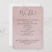 赤面ピ結婚ンクのバラ背景 招待状 (裏面)