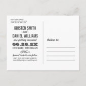 赤面ピ結婚ンクの写真Save the Date 案内ポストカード (裏面)