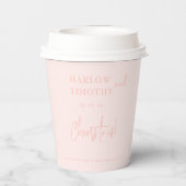 赤面ピ結婚ンク紙カップ 紙コップ (裏面)