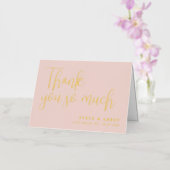 赤面ピ結婚ンク金ゴールドありがとうございました 箔グリーティングカード (蘭)
